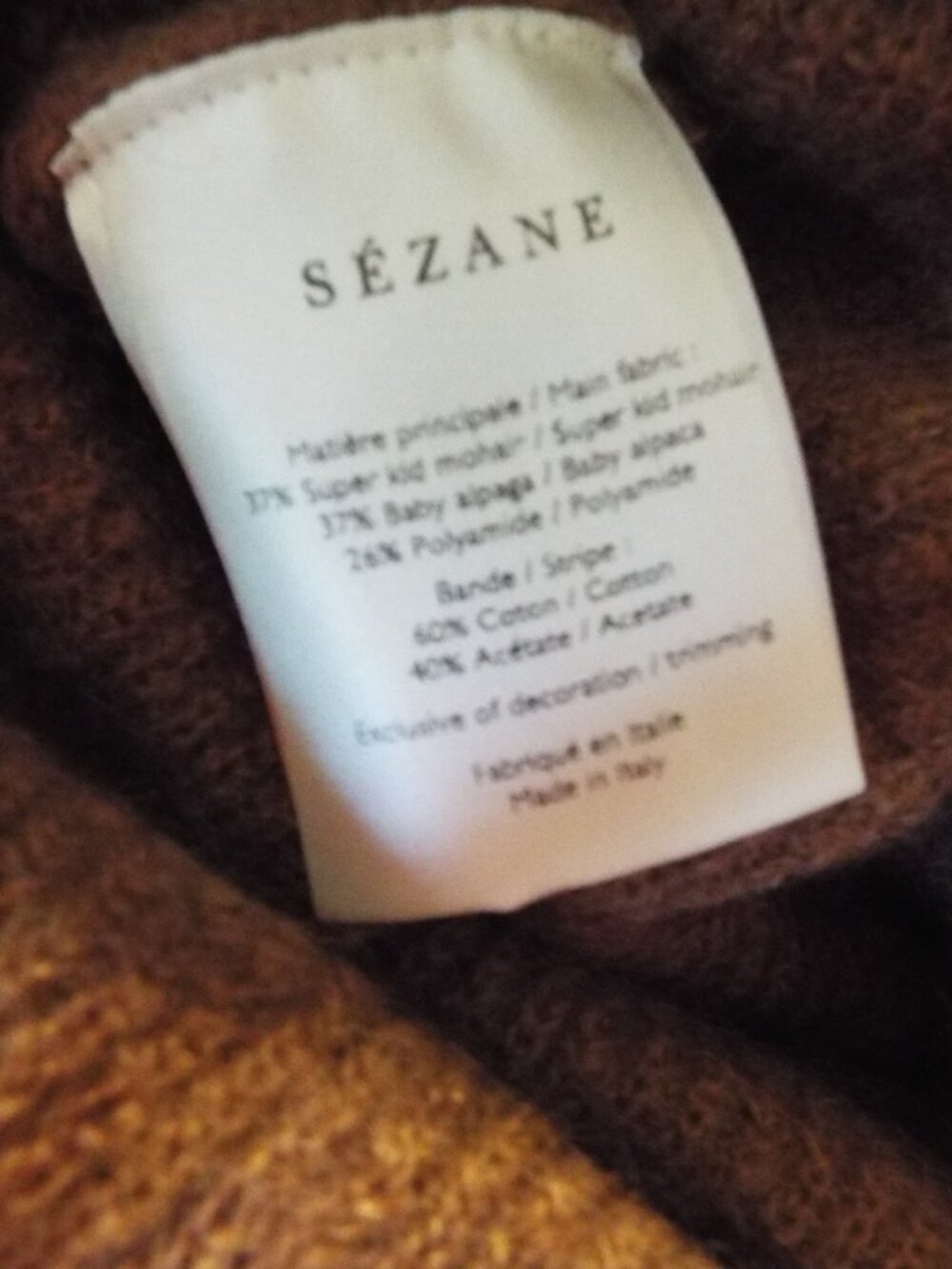 Sezane Warm Caramel Cardigan Sweater Size Extra Small NWT - Picture 5 of 5